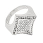 Mens One Size Iced Out Square Ring - HR-02