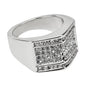 Mens One Size Iced Out Flat Ring - HR-05