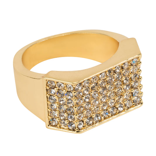 Mens One Size Iced Out Flat Diamond Ring - HR-07