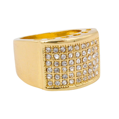 Mens One Size Iced Out Square Ring - HR-09