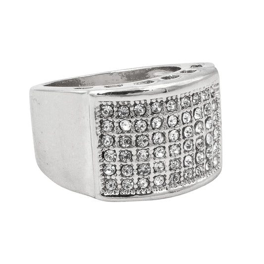 Mens One Size Iced Out Square Ring - HR-09