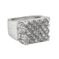 Mens One Size Iced Out Square Ring - HR-12