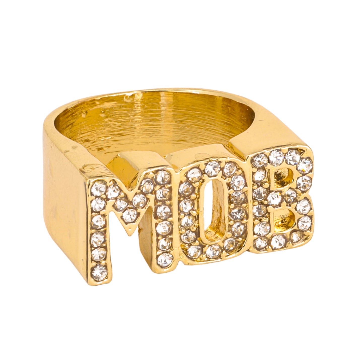 Mens One Size Iced Out MOB Ring - HR-13