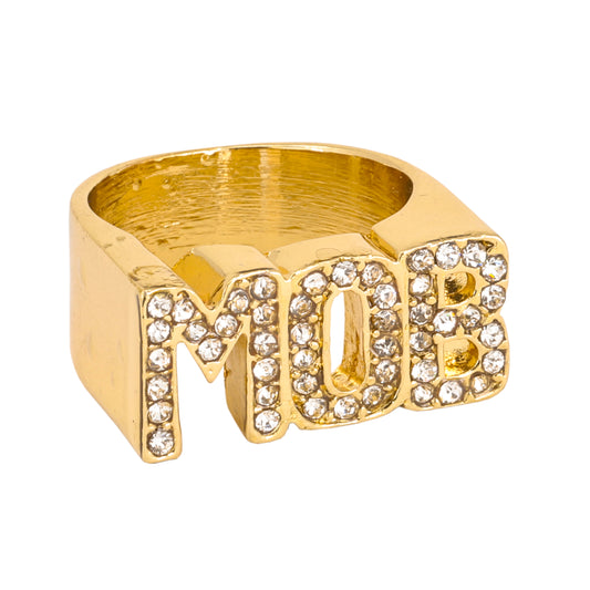 Mens One Size Iced Out MOB Ring - HR-13
