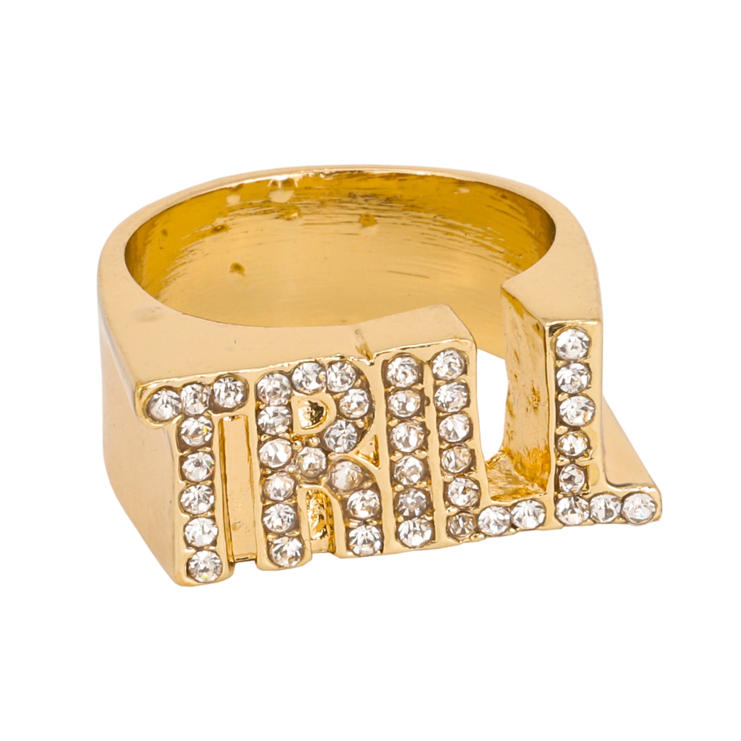 Mens One Size Iced Out TRILL Ring - HR-14
