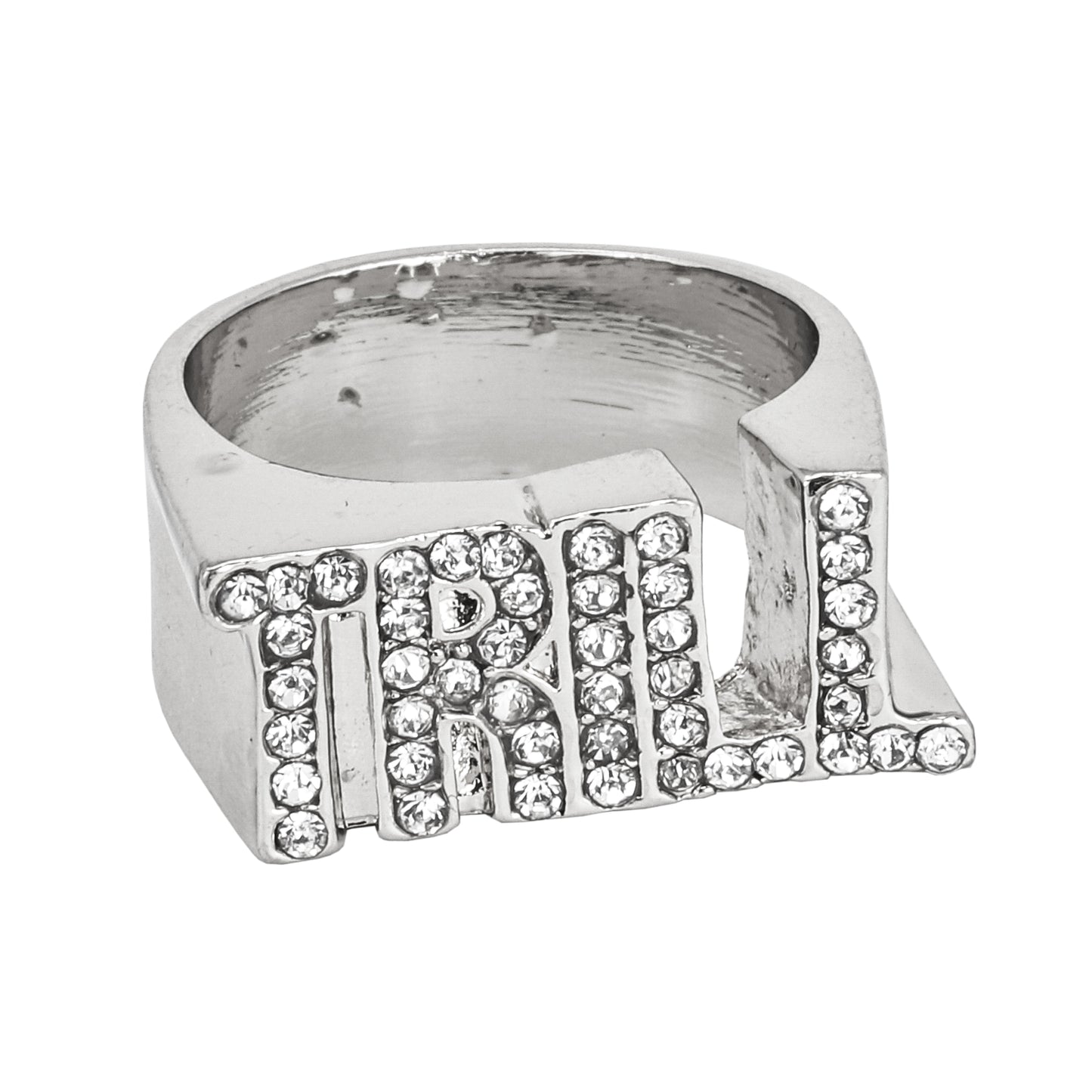Mens One Size Iced Out TRILL Ring - HR-14