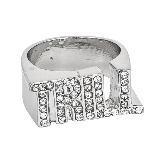 Mens One Size Iced Out TRILL Ring - HR-14