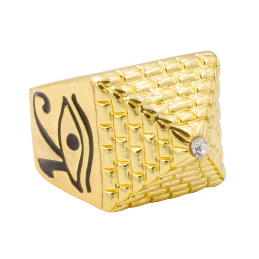 Mens One Size Iced Out Pyramid Ring - HR-15