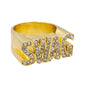 Mens One Size Iced Out SWAG Ring - HR-17