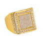 Mens One Size Iced Out Square Ring - HR-19