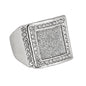 Mens One Size Iced Out Square Ring - HR-19