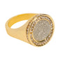Mens One Size Iced Out Round Ring - HR-20