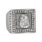 Mens One Size Iced Out Jesus Ring - HR-21