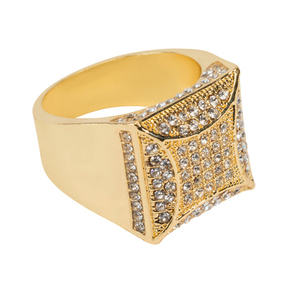 Mens One Size Iced Out Square Ring - HR-24