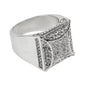 Mens One Size Iced Out Square Ring - HR-24