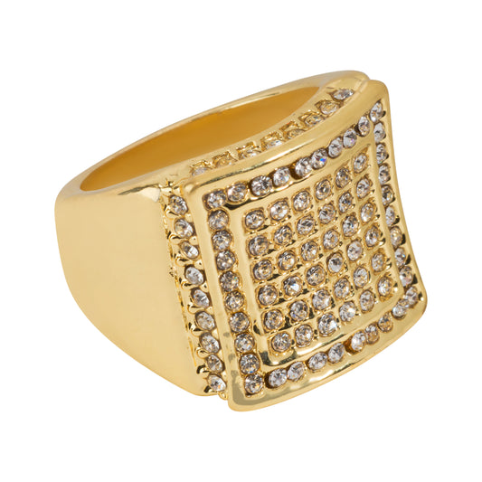 Mens One Size Iced Out Square Ring - HR-25