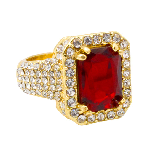 Mens One Size Iced Out Color Stone Ring - HR-26