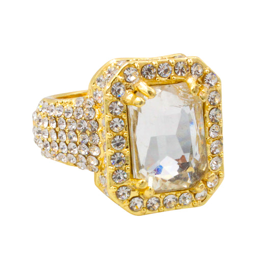 Mens One Size Iced Out Color Stone Ring - HR-28