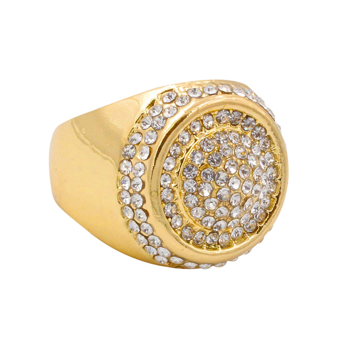Mens One Size Iced Out Round Diamond Ring - HR-29