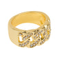 Mens One Size Iced Out Cuban Ring - HR-31