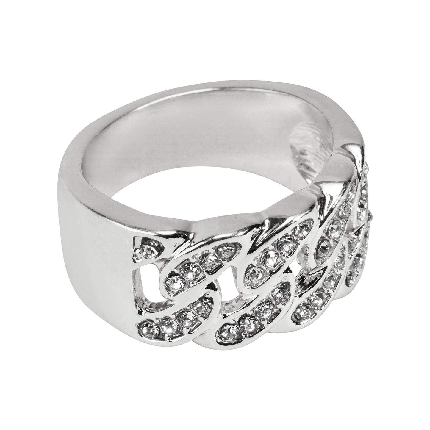 Mens One Size Iced Out Cuban Ring - HR-31