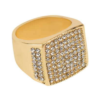 Mens One Size Iced Out Square Ring - HR-32