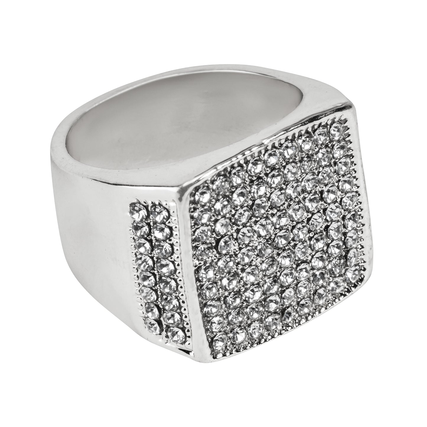 Mens One Size Iced Out Square Ring - HR-32