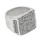 Mens One Size Iced Out Square Ring - HR-32