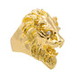 Mens One Size Iced Out Lion Ring - HR-40