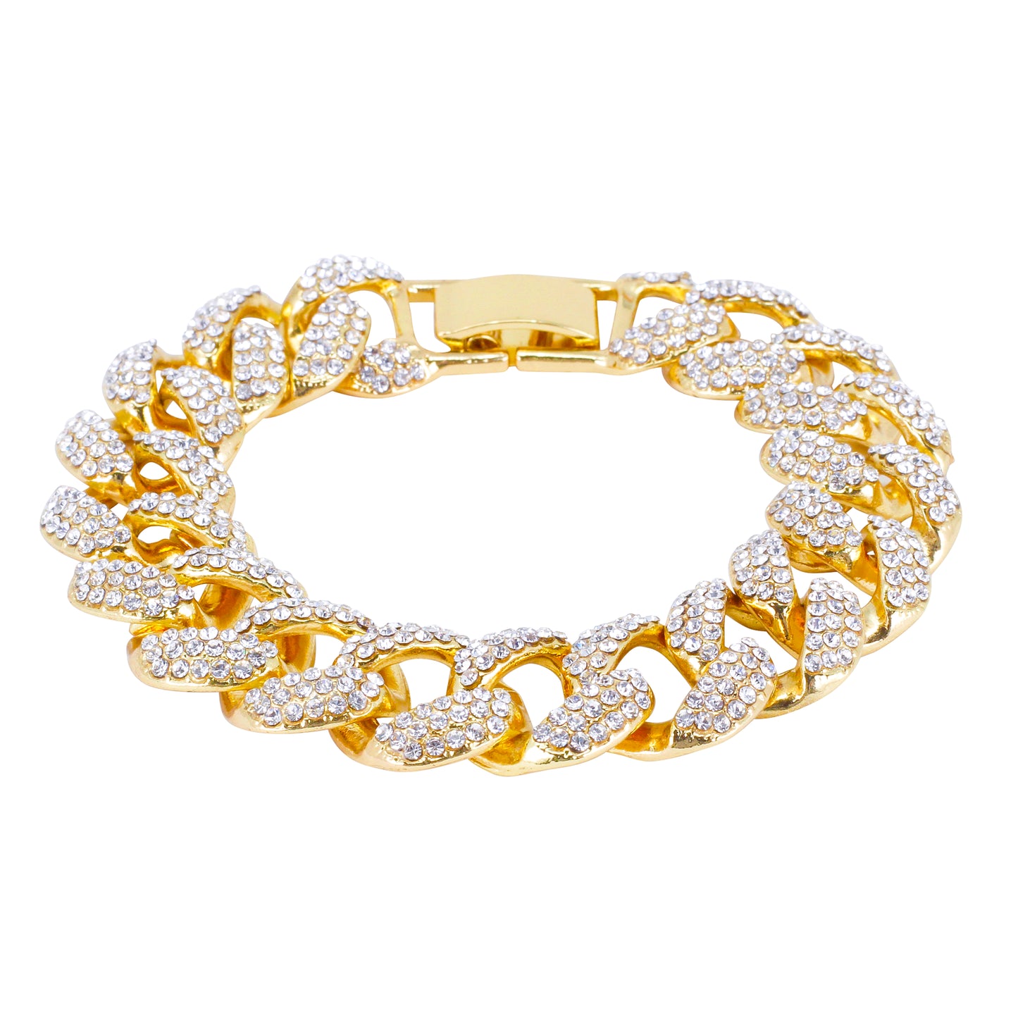 18mm Iced Curb Cuban Bracelet - HSCH-107-B