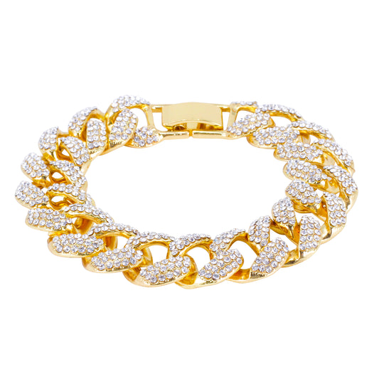 18mm Iced Curb Cuban Bracelet - HSCH-107-B