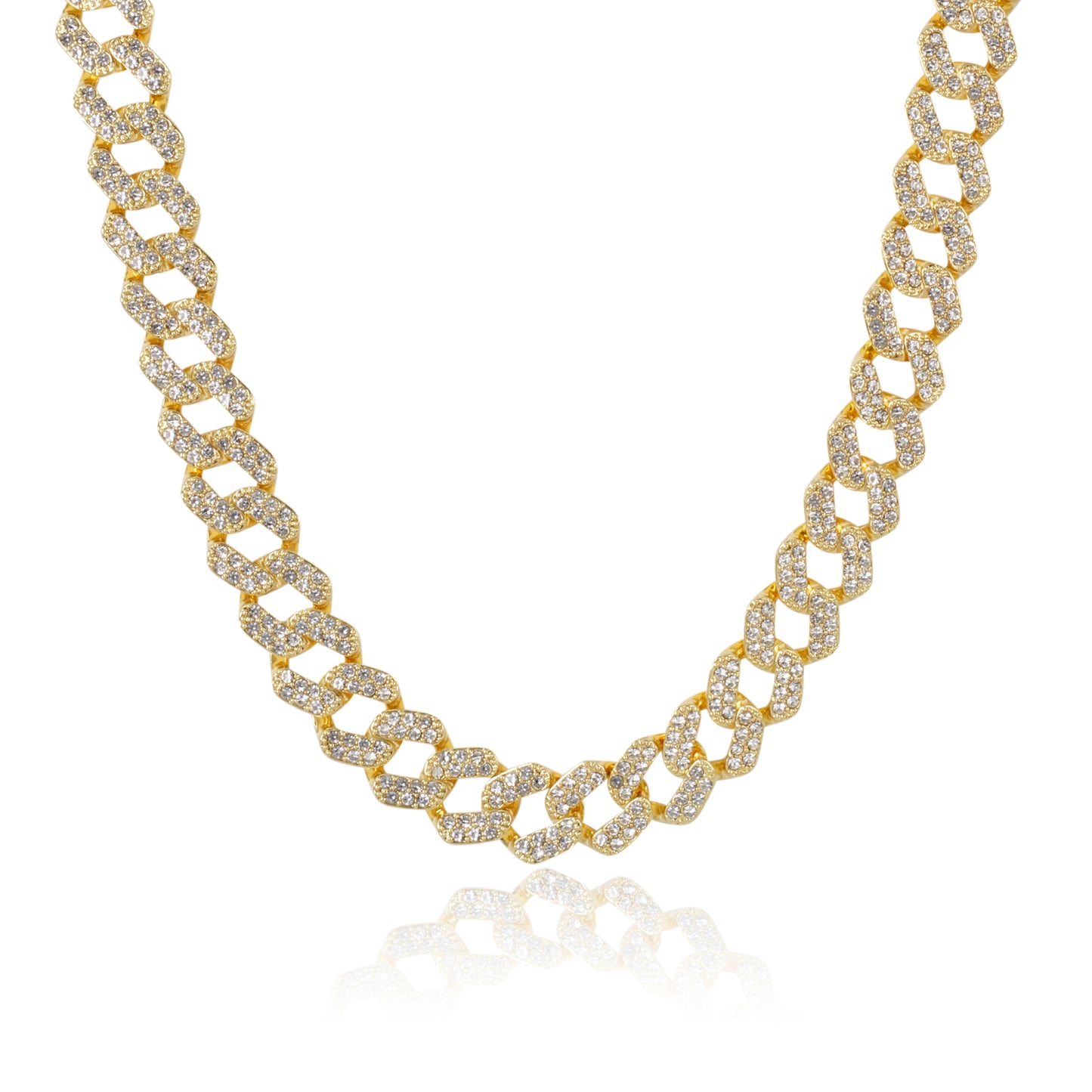 15mm Iced Out Straight Link Cuban Chain - HSCH-109