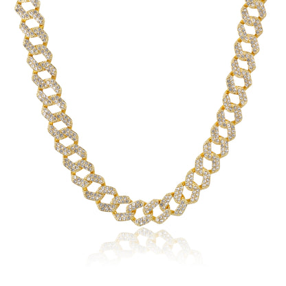 15mm Iced Out Straight Link Cuban Chain - HSCH-109