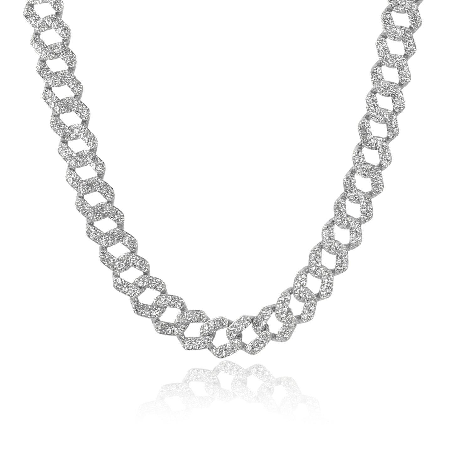 15mm Iced Out Straight Link Cuban Chain - HSCH-109