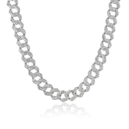 15mm Iced Out Straight Link Cuban Chain - HSCH-109