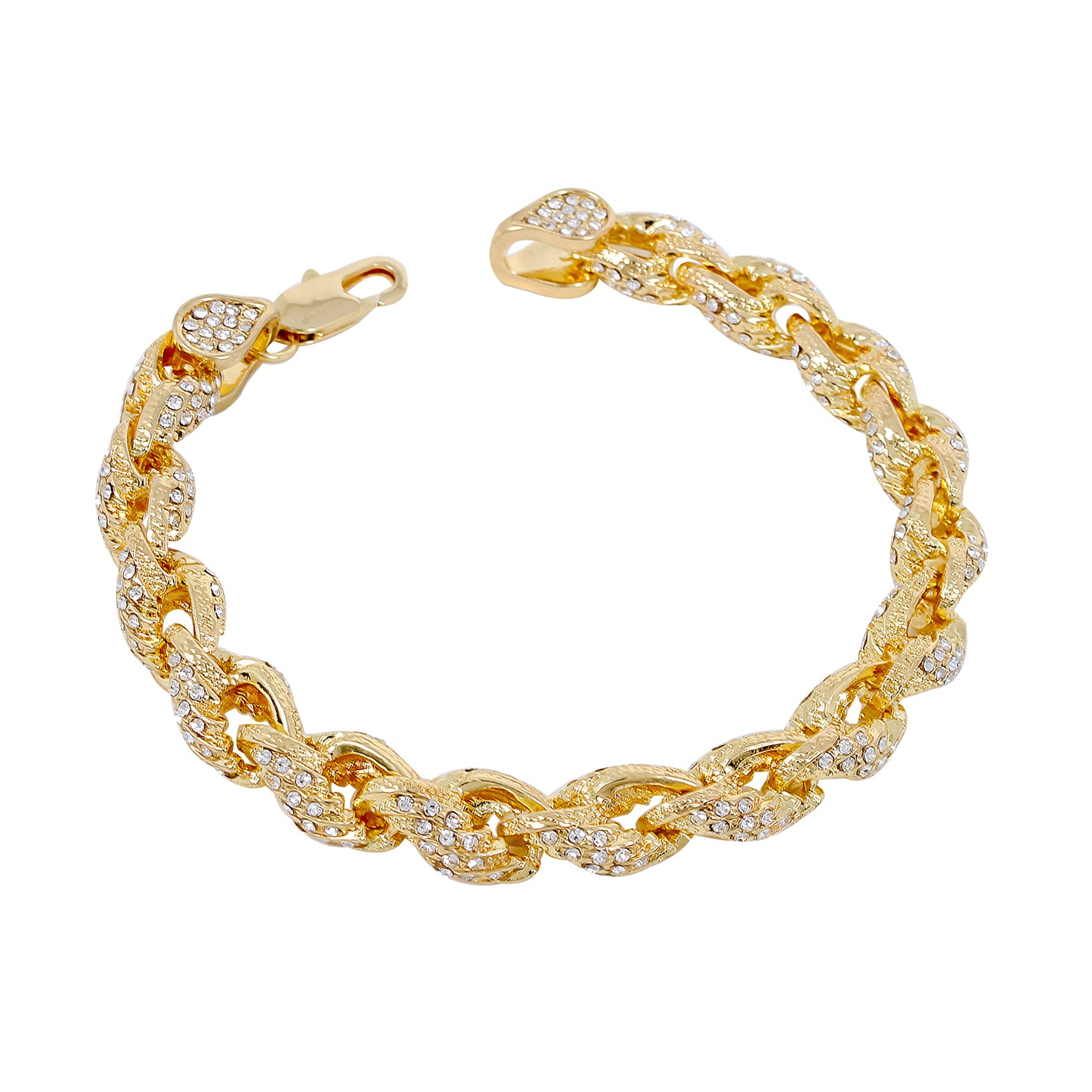 10mm Iced Rope Bracelet - HSCH-112-B