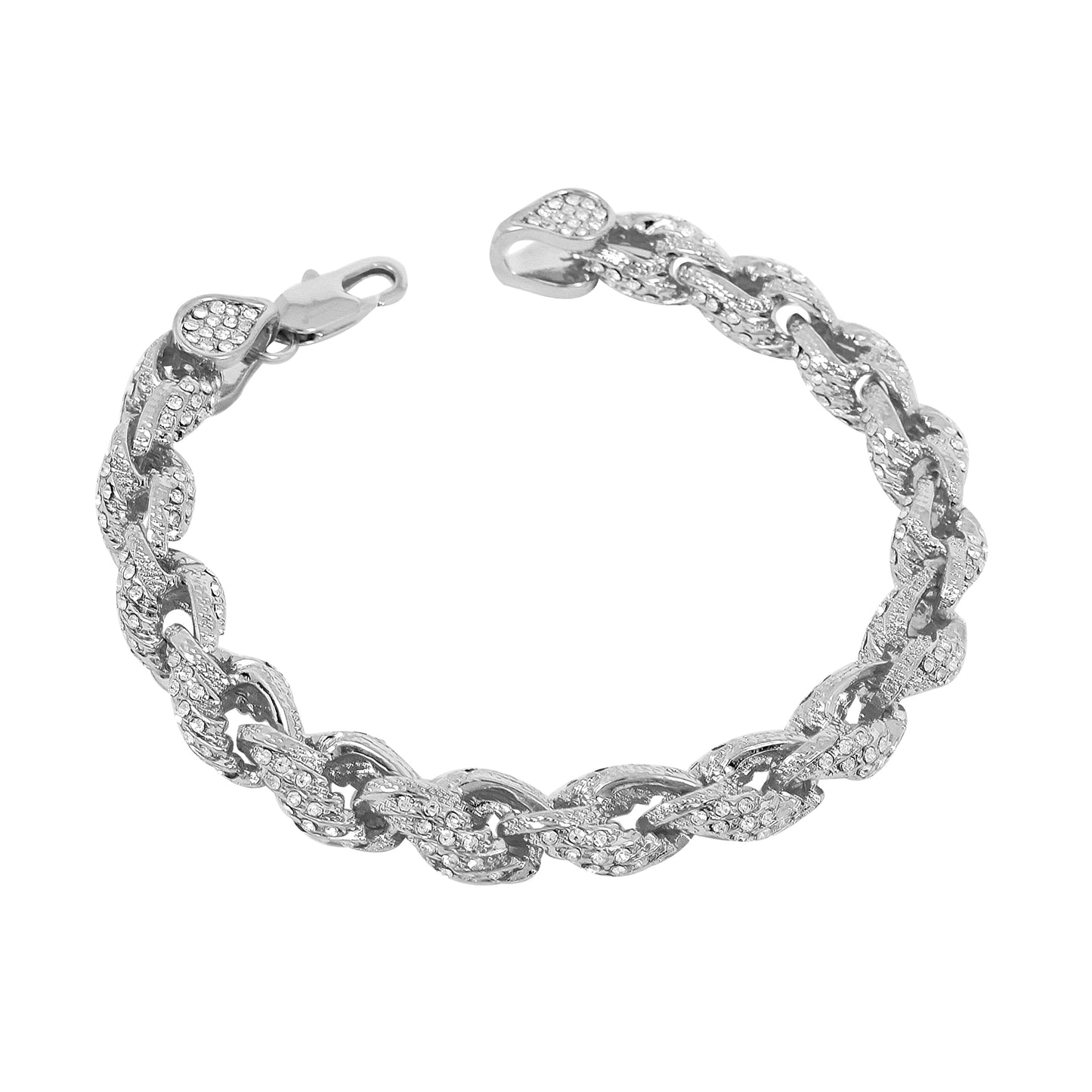 10mm Iced Rope Bracelet - HSCH-112-B