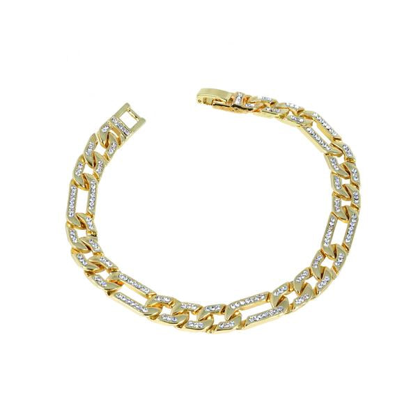 8mm Iced Figaro Bracelet - HSCH-114-B**