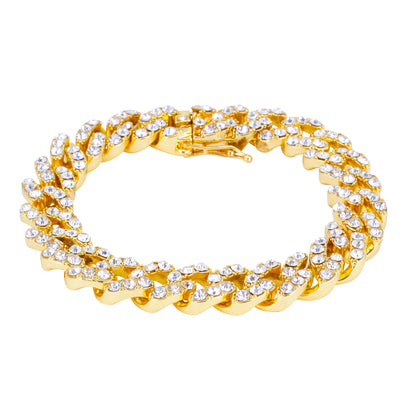 11mm Iced Cuban Bracelet - HSCH-120-B