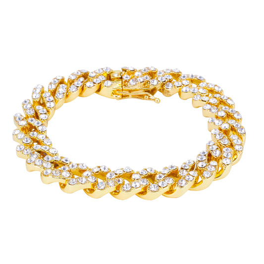 11mm Iced Cuban Bracelet - HSCH-120-B