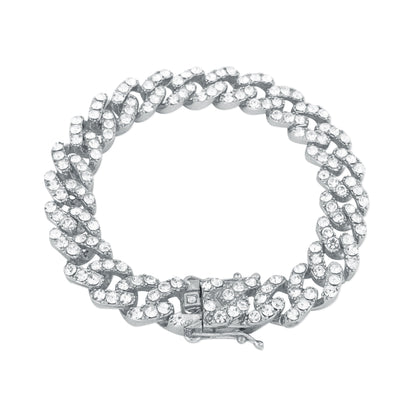 11mm Iced Cuban Bracelet - HSCH-120-B