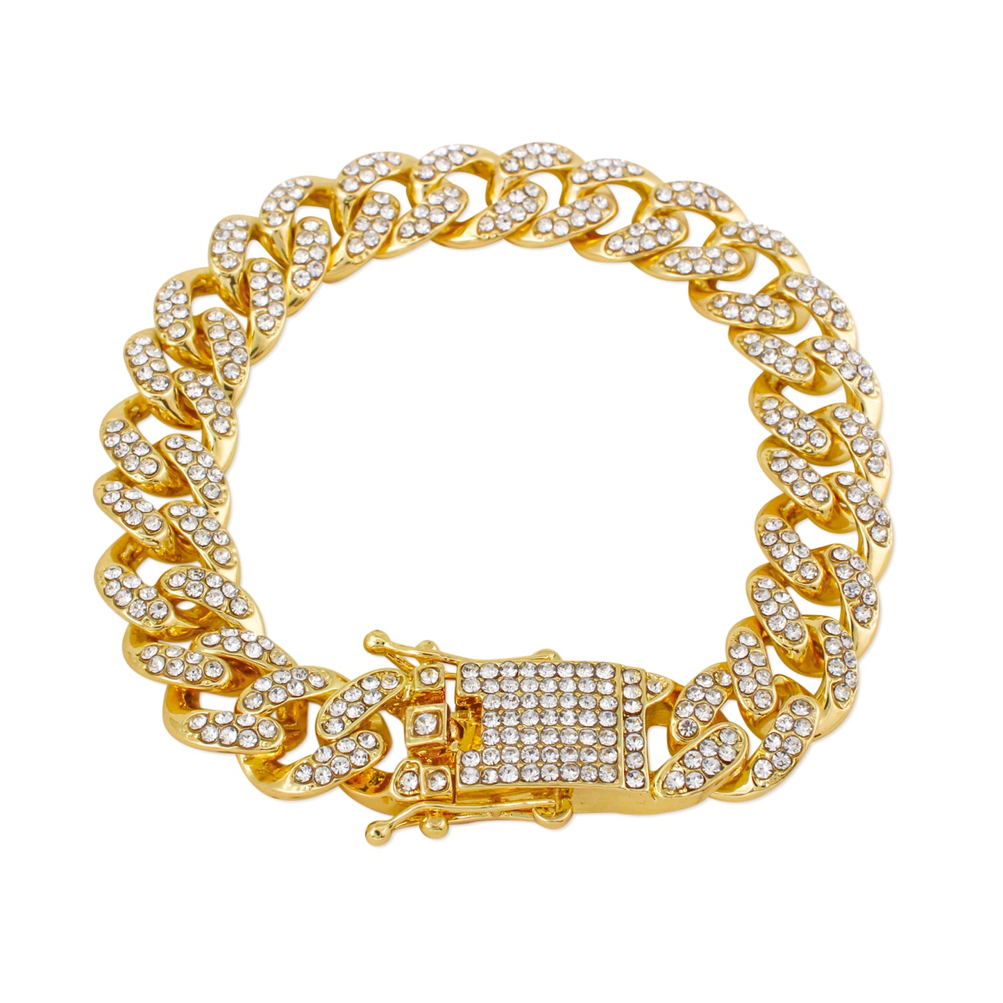 12mm Iced Cuban Bracelet - HSCH-121-B