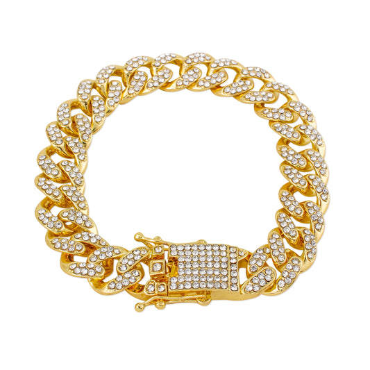 12mm Iced Cuban Bracelet - HSCH-121-B