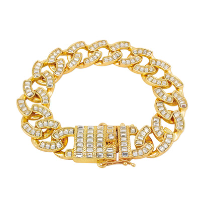 17mm Iced Baguette Bracelet - HSCH-123-B