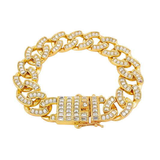 17mm Iced Baguette Bracelet - HSCH-123-B