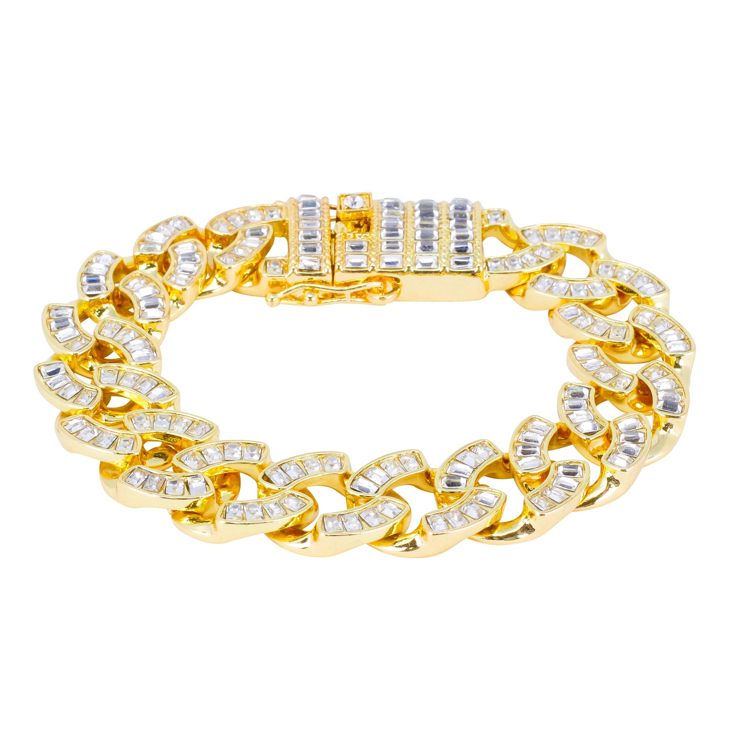 17mm Iced Baguette Bracelet - HSCH-123-B