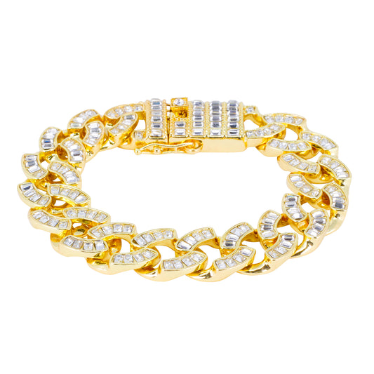 17mm Iced Baguette Bracelet - HSCH-123-B