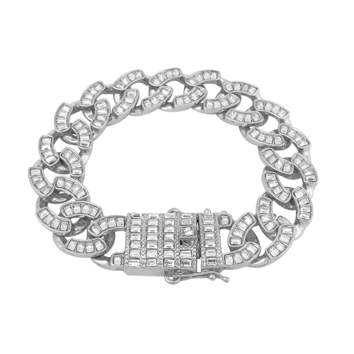 17mm Iced Baguette Bracelet - HSCH-123-B