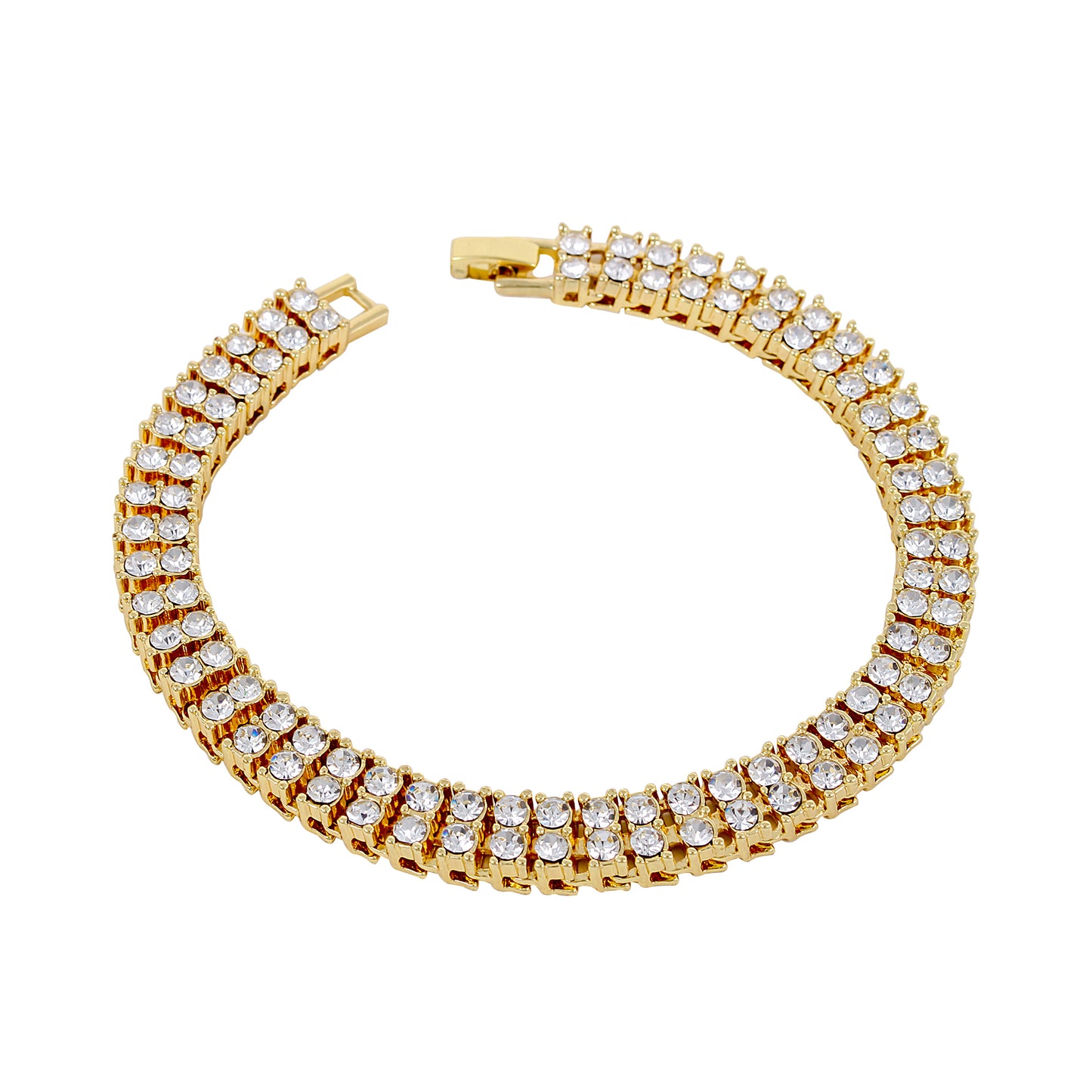 8mm 2-Row Tennis Bracelet (Round Stones) - HSCH-502-B