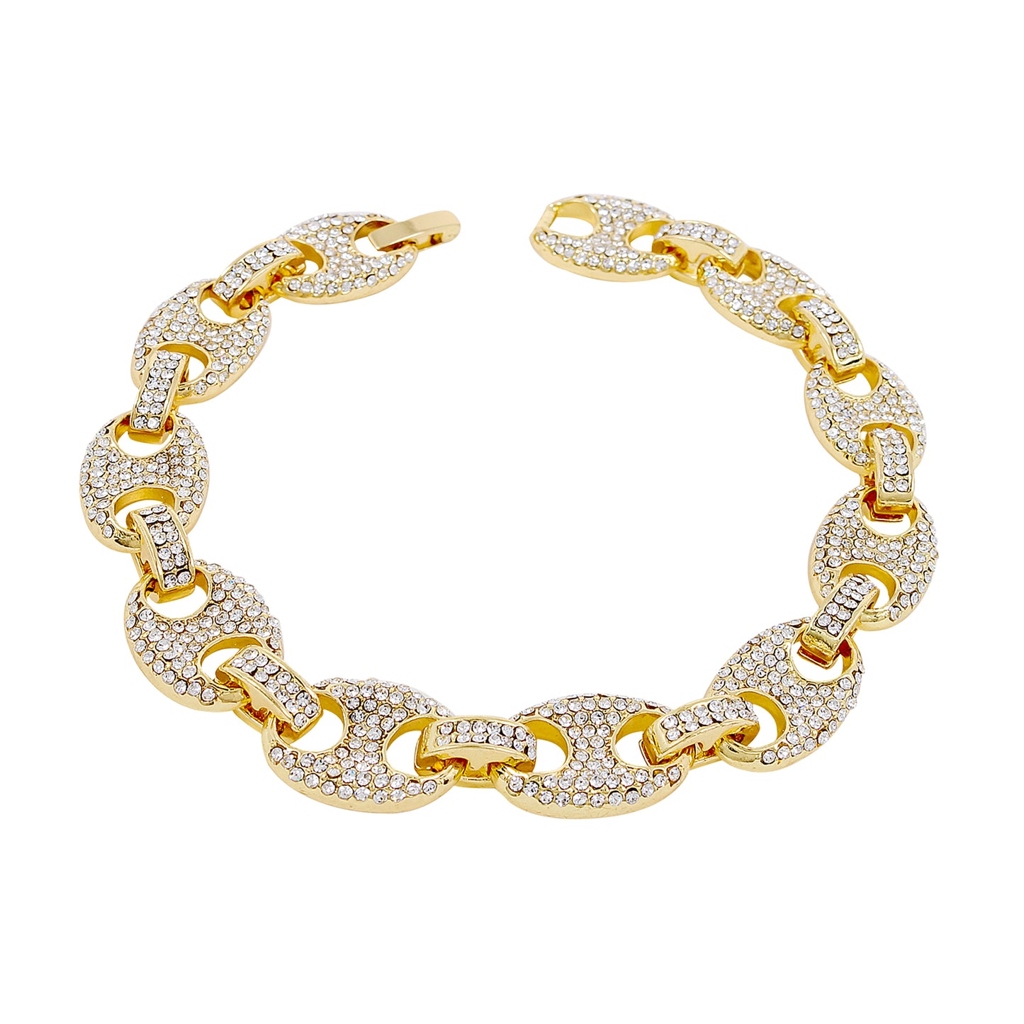 12mm Iced Pig Nose Bracelet - HSCH-509-B